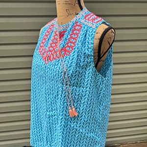 5/25 JCrew Factory embroidered sleeveless tunic size 14